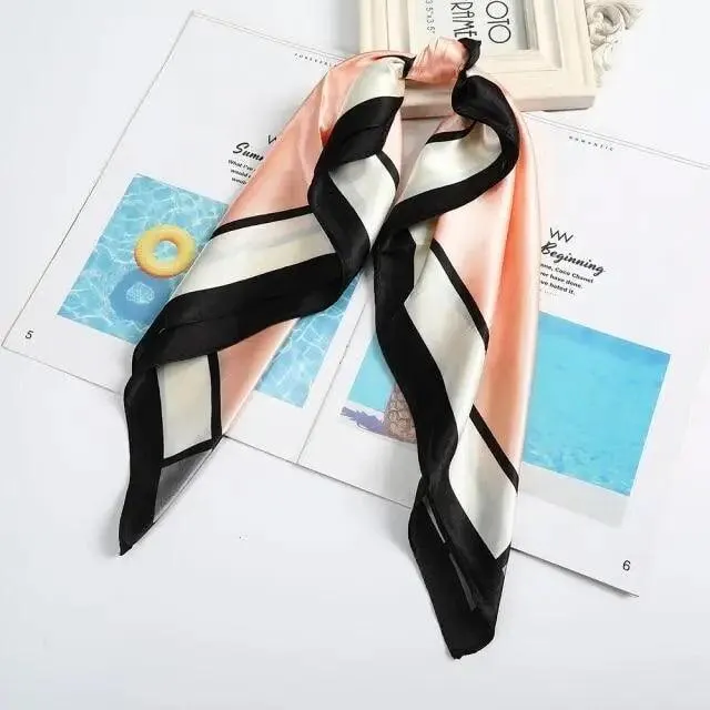 Unique Style Square Silk Scarf Women Headband Fashionable Print Neck Scarfs Office Hair Band Hand For Female Bandana