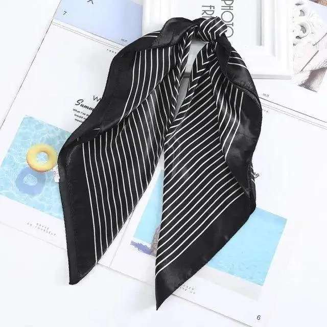 Unique Style Square Silk Scarf Women Headband Fashionable Print Neck Scarfs Office Hair Band Hand For Female Bandana