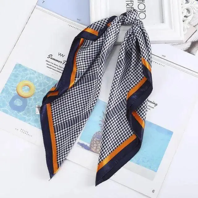 Unique Style Square Silk Scarf Women Headband Fashionable Print Neck Scarfs Office Hair Band Hand For Female Bandana