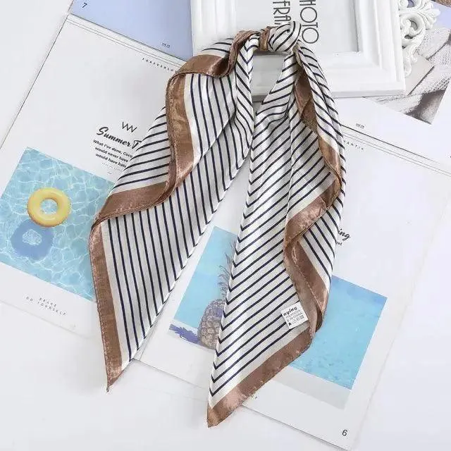 Unique Style Square Silk Scarf Women Headband Fashionable Print Neck Scarfs Office Hair Band Hand For Female Bandana