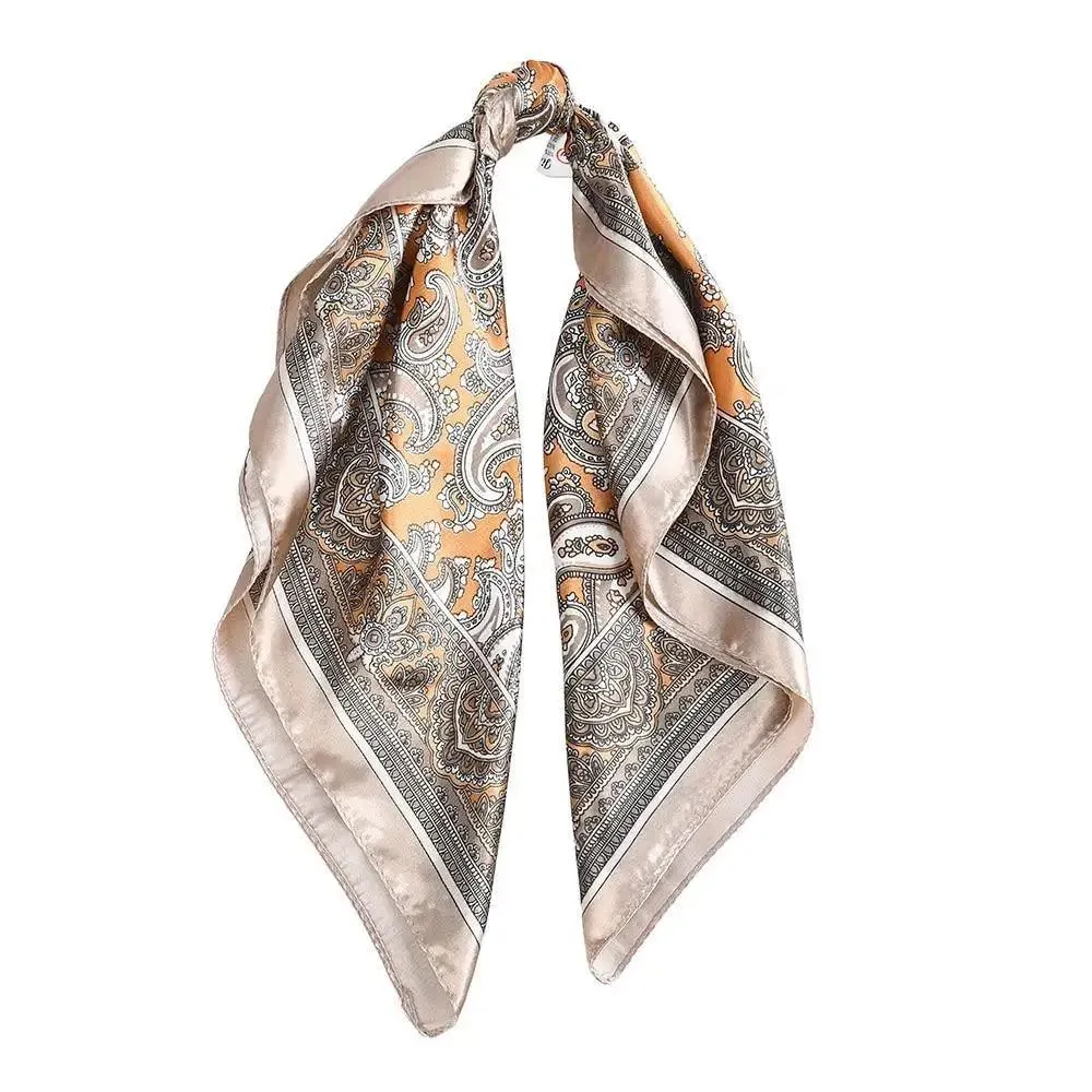 Unique Style Square Silk Scarf Women Headband Fashionable Print Neck Scarfs Office Hair Band Hand For Female Bandana