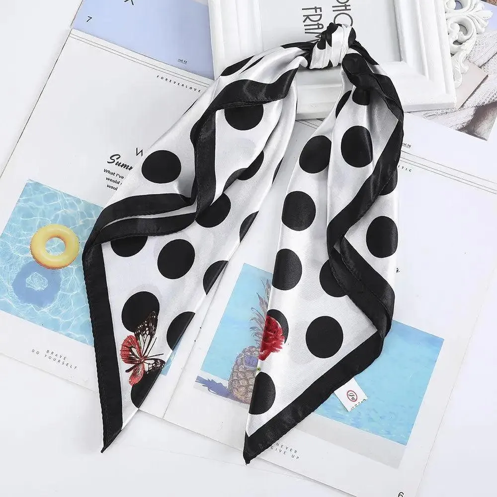 Unique Style Square Silk Scarf Women Headband Fashionable Print Neck Scarfs Office Hair Band Hand For Female Bandana