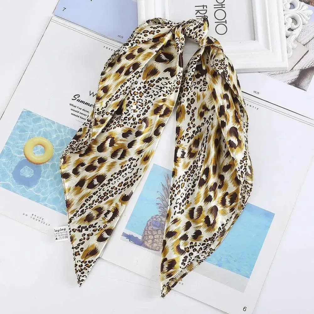 Unique Style Square Silk Scarf Women Headband Fashionable Print Neck Scarfs Office Hair Band Hand For Female Bandana