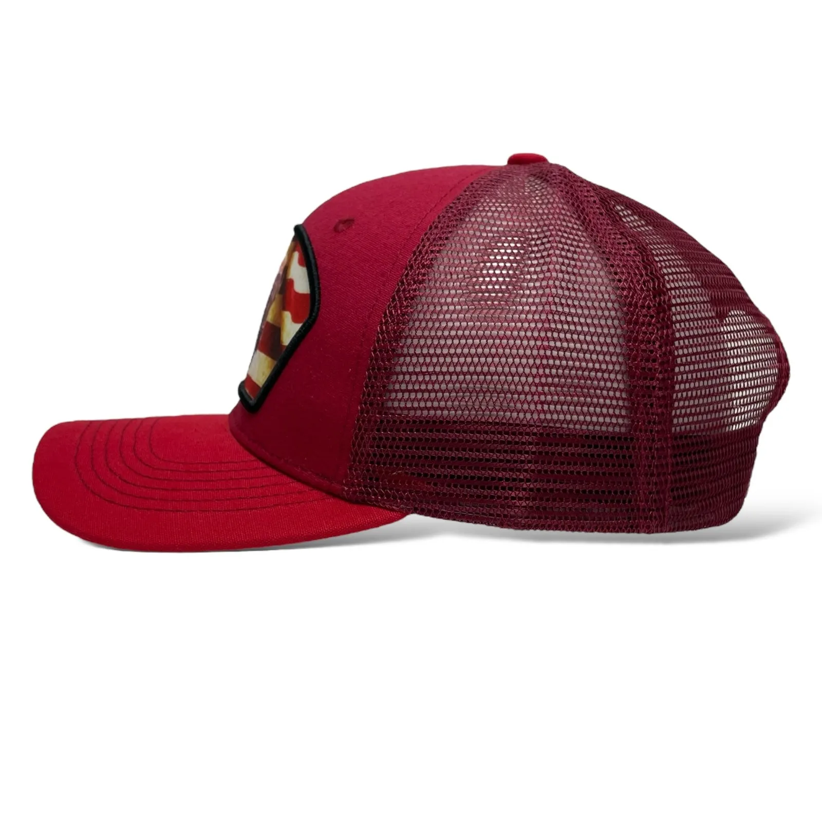 United States USA Flag Bison Buffalo Patch Snapback Trucker Hat