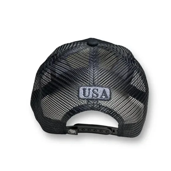 USA American Flag & Eagle Patch Snapback Trucker Hat