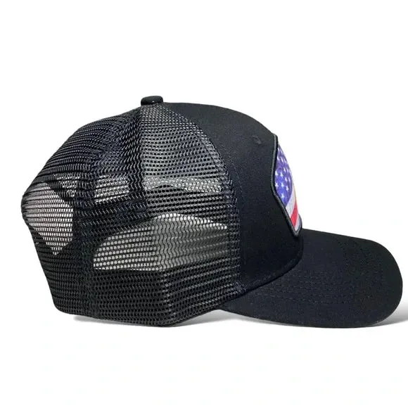 USA American Flag & Eagle Patch Snapback Trucker Hat