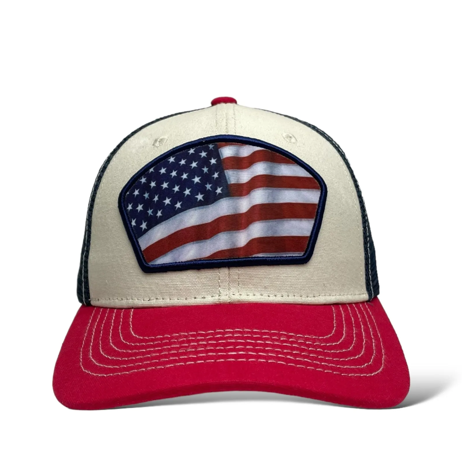USA Flag Printed Patch Trucker Hat, Snapback, Unisex