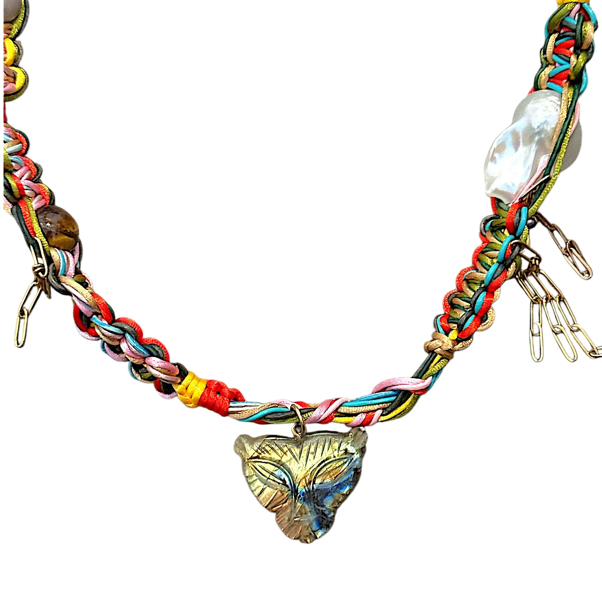Vibrant Labradorite Glow Tiger Rockstar Choker