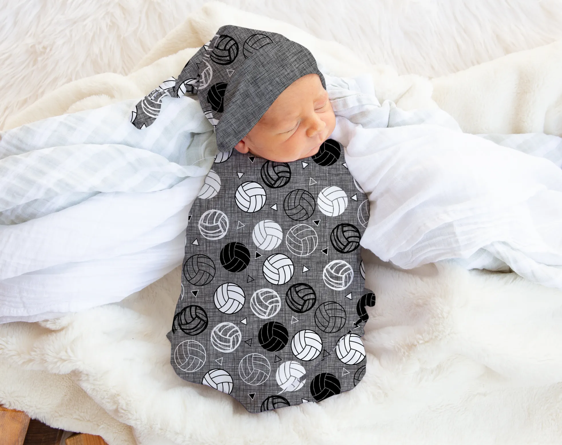 Volleyball Swaddle Set- Other Fabric Choices Available