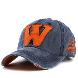 W Cotton Baseball Snapback Caps