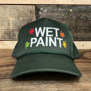 Wet Paint Vintage Green SnapBack Hat Cap with Green rope Custom Embroidery