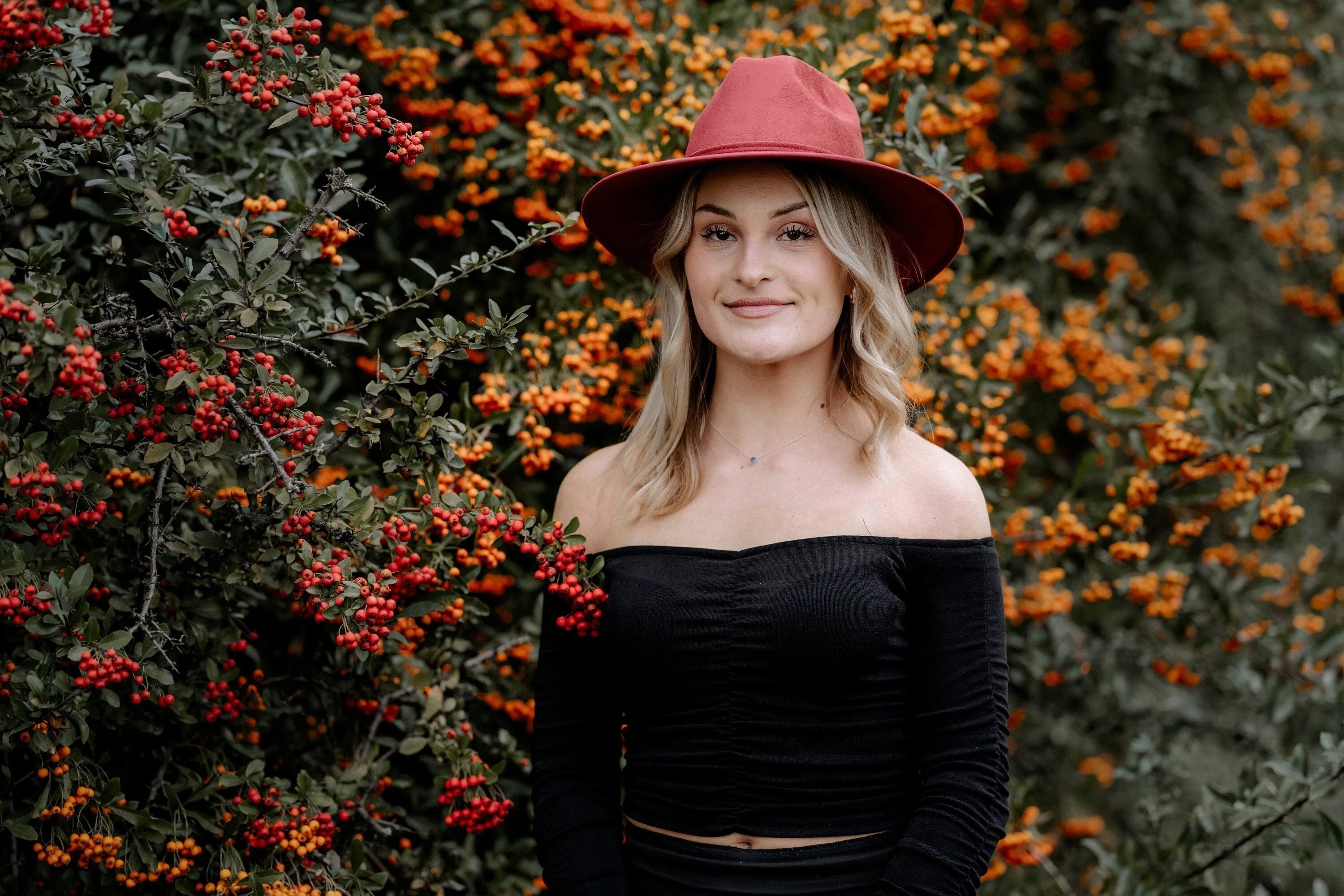 Wine Red Wide Brim Fedora – Classic Suede Finish Statement Hat for Women