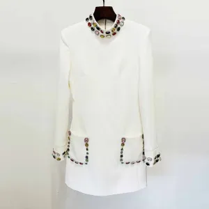 Women's Mini Dress With Beads and Pocket Fashion Dress